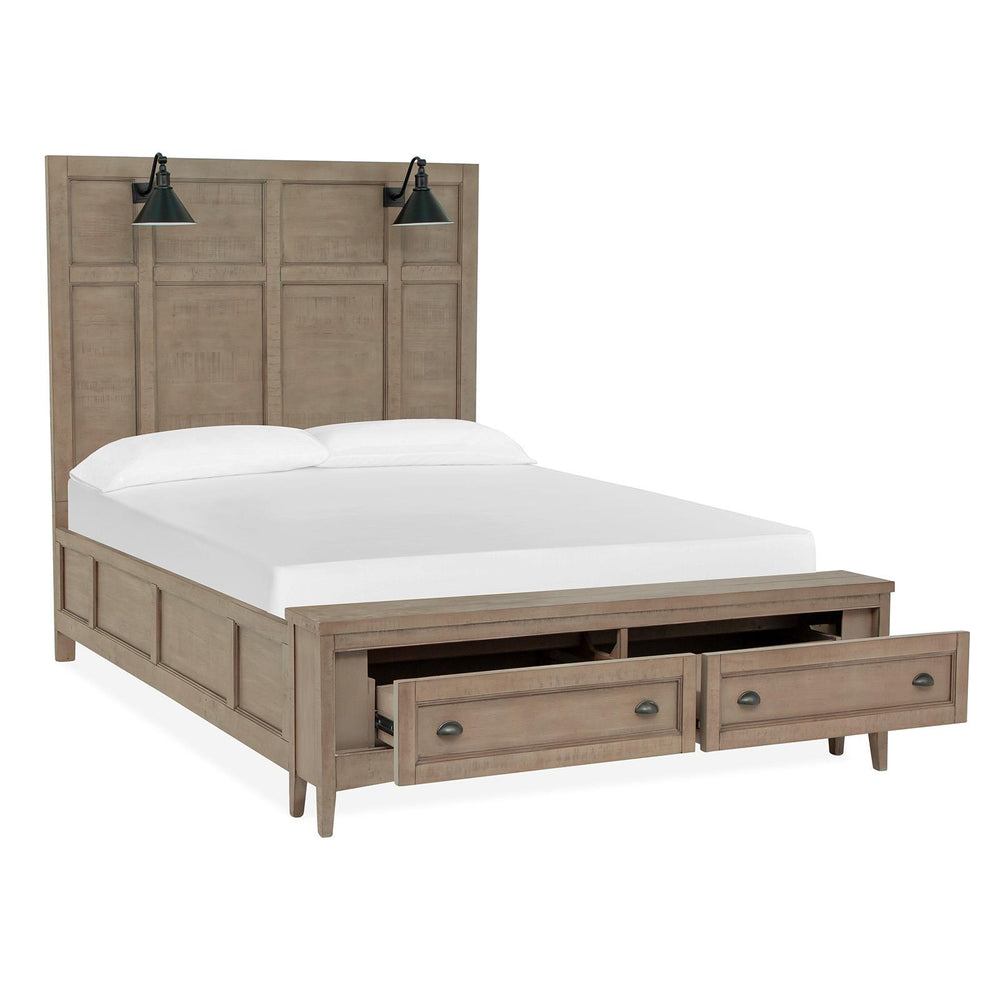  Magnussen Paxton Place B4805-59B Complete Queen Lamp Panel Storage Bed IMAGE 2