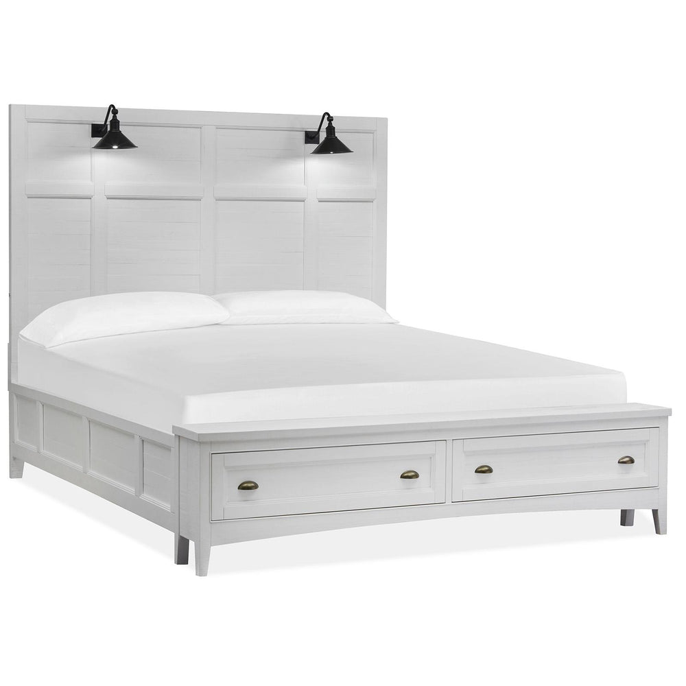  Magnussen Heron Cove B4400-69B Complete King Lamp Panel Storage Bed IMAGE 1