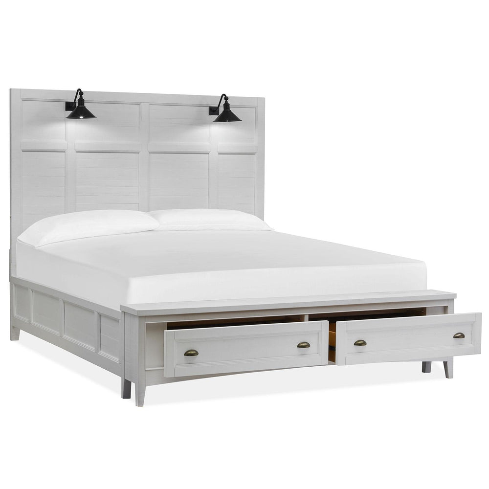  Magnussen Heron Cove B4400-69B Complete King Lamp Panel Storage Bed IMAGE 2