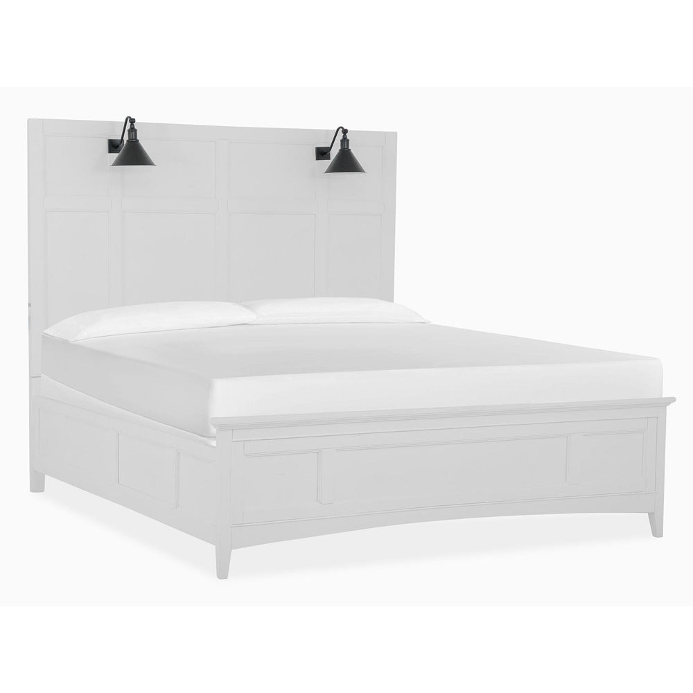  Magnussen Heron Cove B4400-69 Complete King Lamp Panel Bed with Regular Rails IMAGE 1