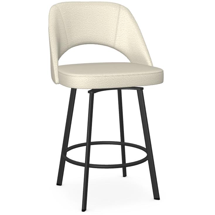 Amisco Scarlett 41344 Counter Height Swivel Stool - Black Coral/Sheep IMAGE 1