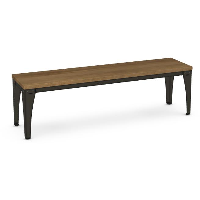  Amisco Upright 30410 Bench with Wood Seat - Harley/Sand Dust IMAGE 1