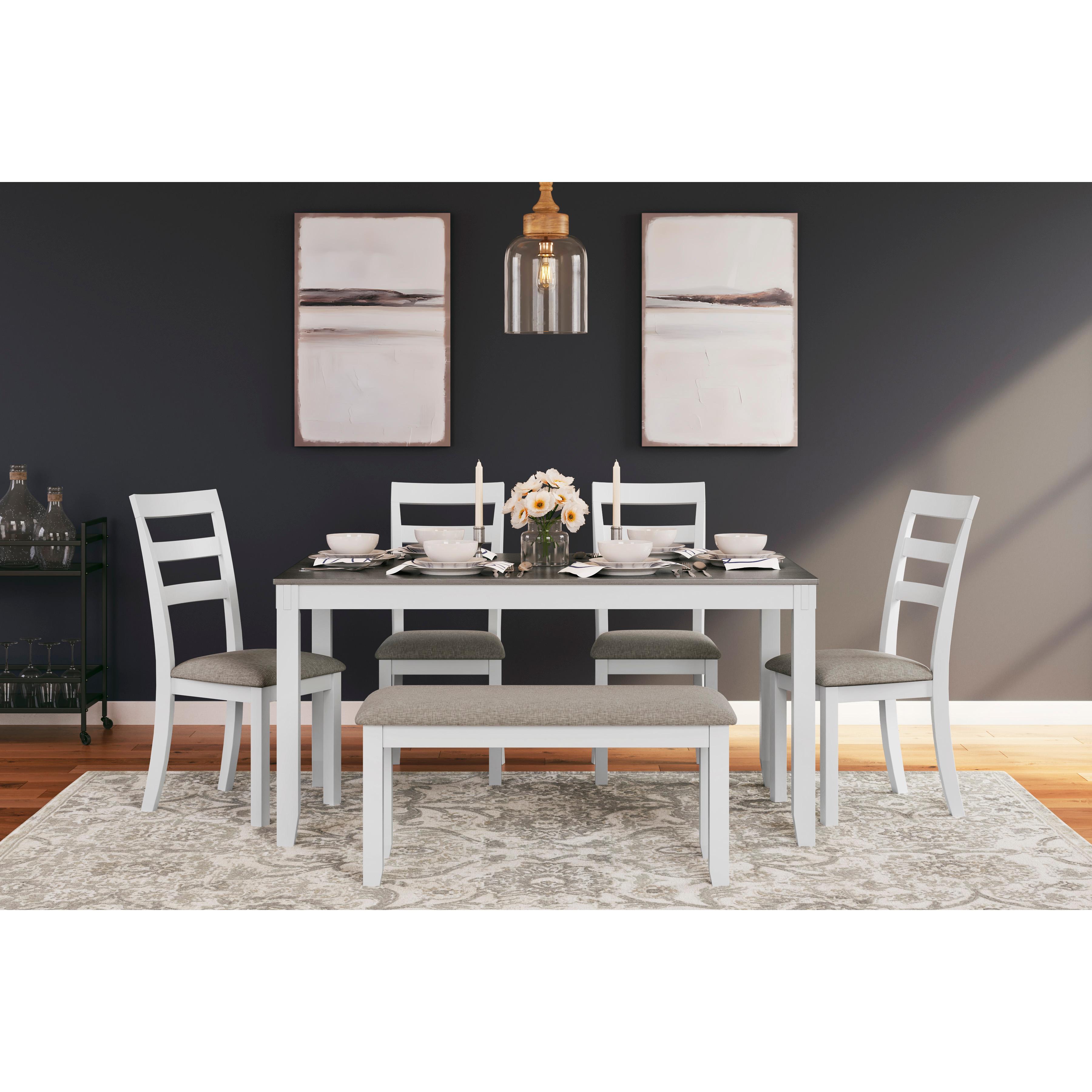  Signature Design by Ashley Stonehollow D382-325 Rectangular Dining Room Table Set IMAGE 5