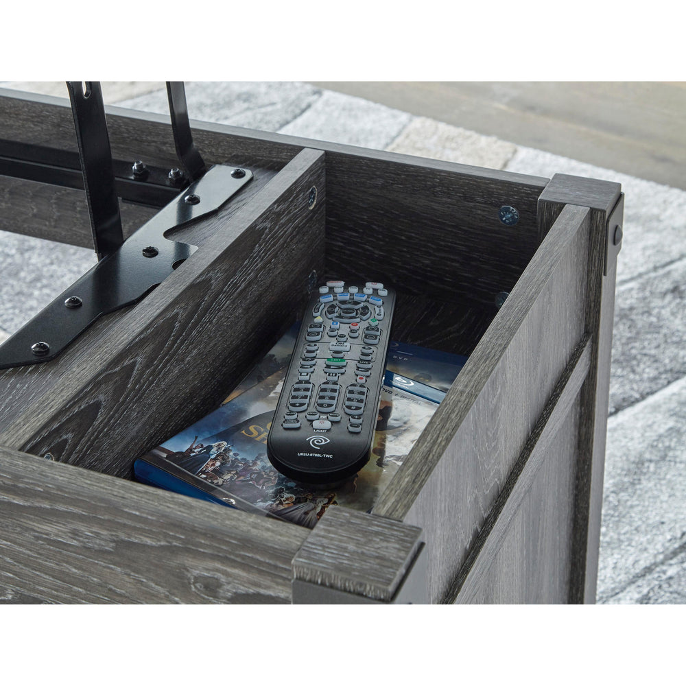  Signature Design by Ashley Freedan T175T2 Lift-top Coffee Table, 2 End Tables and Console IMAGE 4