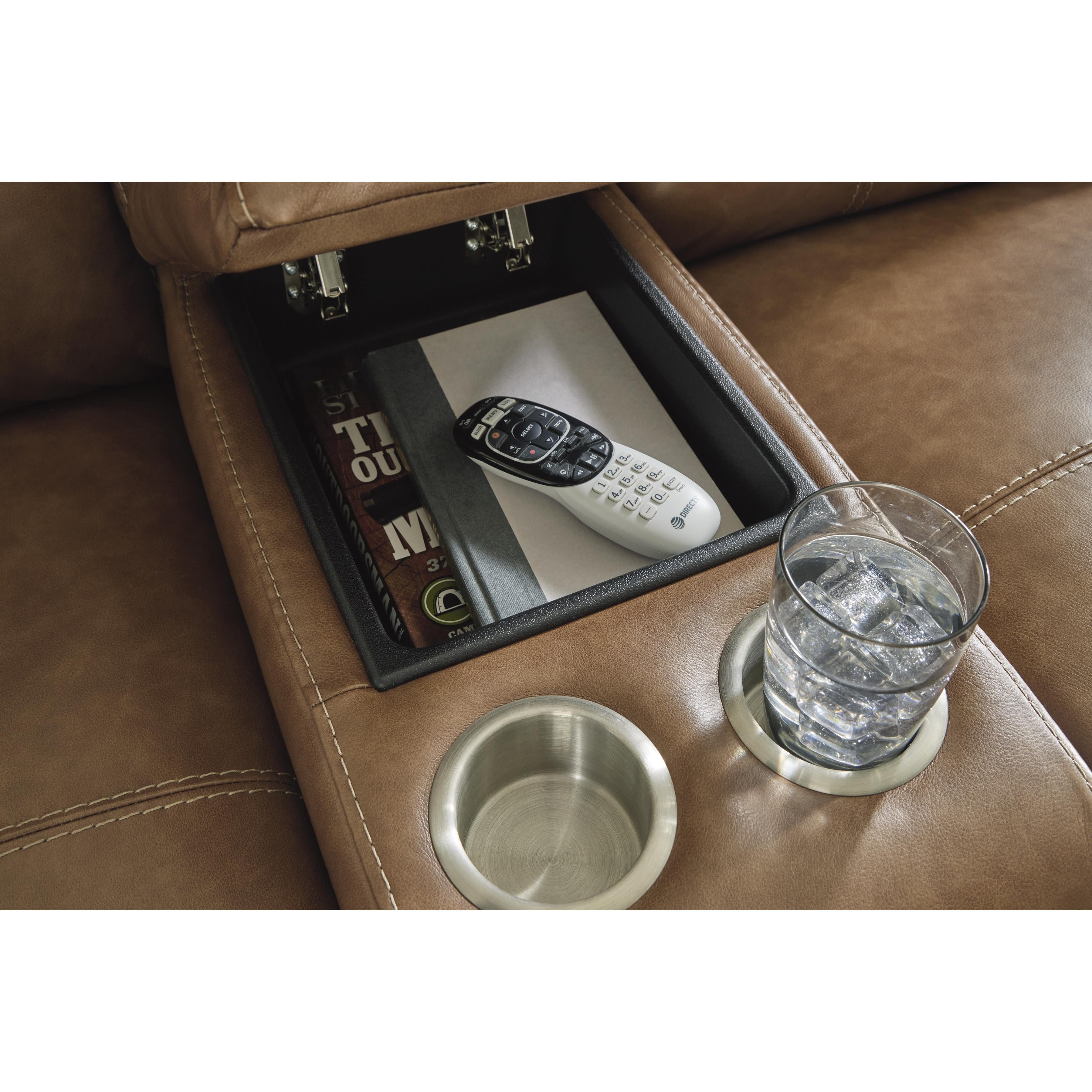  Signature Design by Ashley Trasimeno U8281518 Power Reclining Loveseat with Console and Adjustable Headrest IMAGE 7