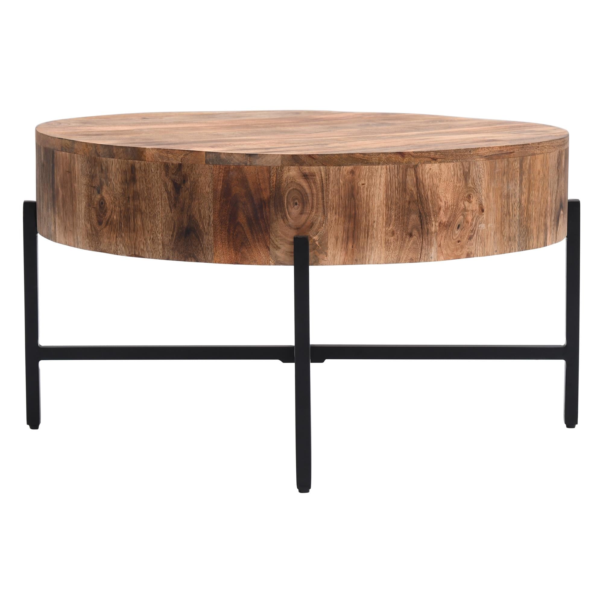  !nspire Blox 301-528NAT Round Coffee Table - Natural and Black IMAGE 3