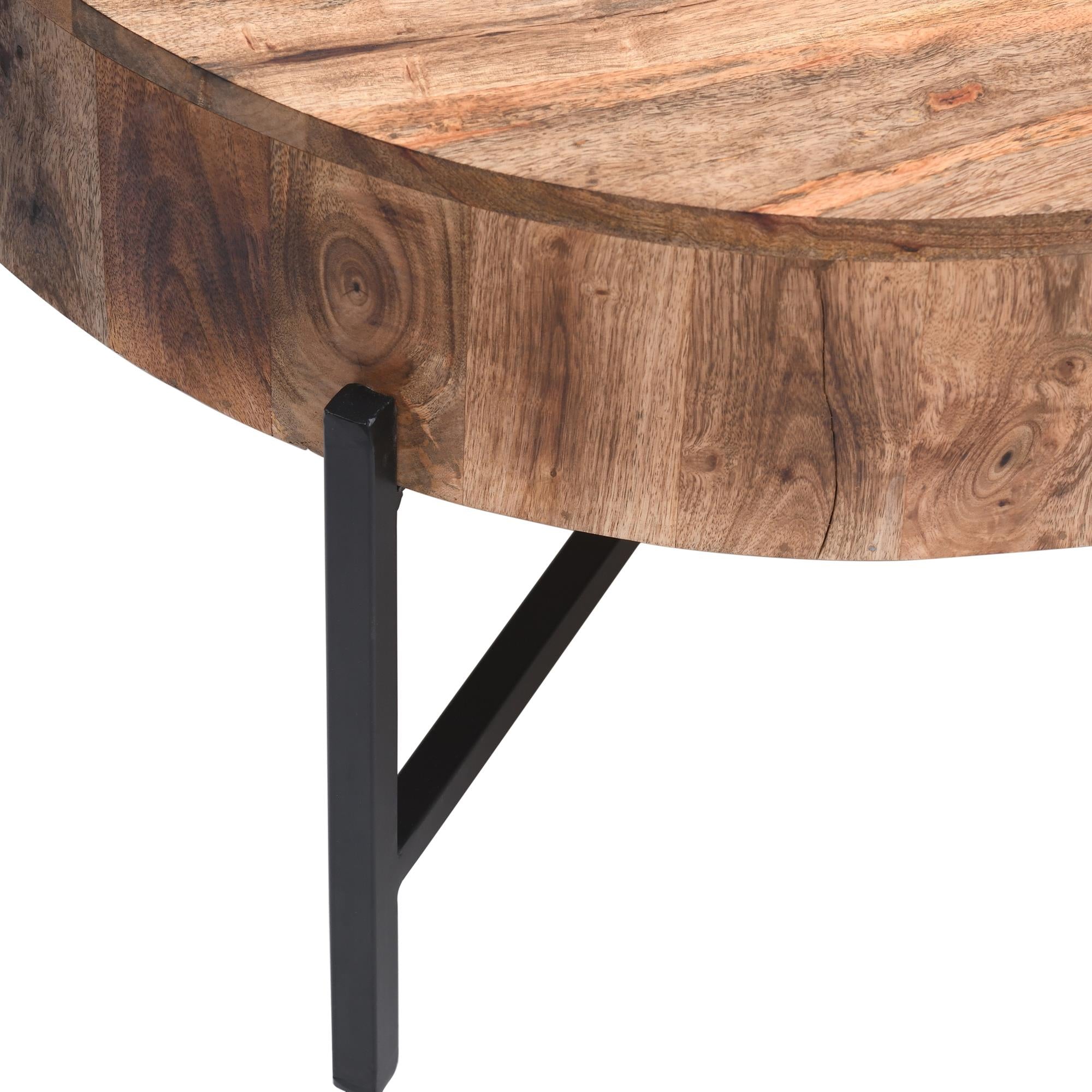  !nspire Blox 301-528NAT Round Coffee Table - Natural and Black IMAGE 5
