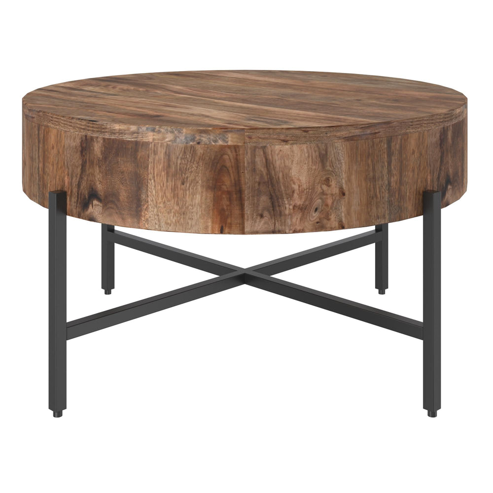  !nspire Blox 301-528NAT Round Coffee Table - Natural and Black IMAGE 6