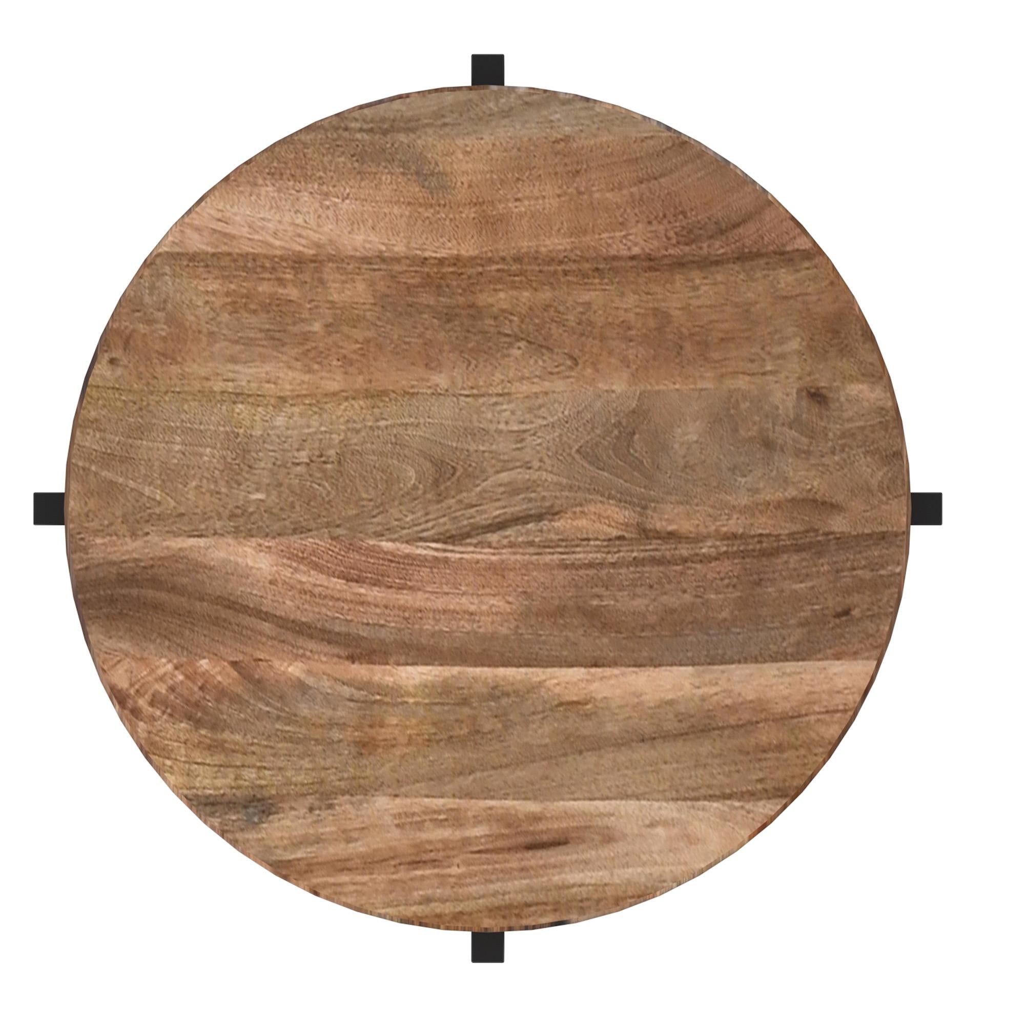  !nspire Blox 501-528NAT Round Accent Table - Natural and Black IMAGE 5
