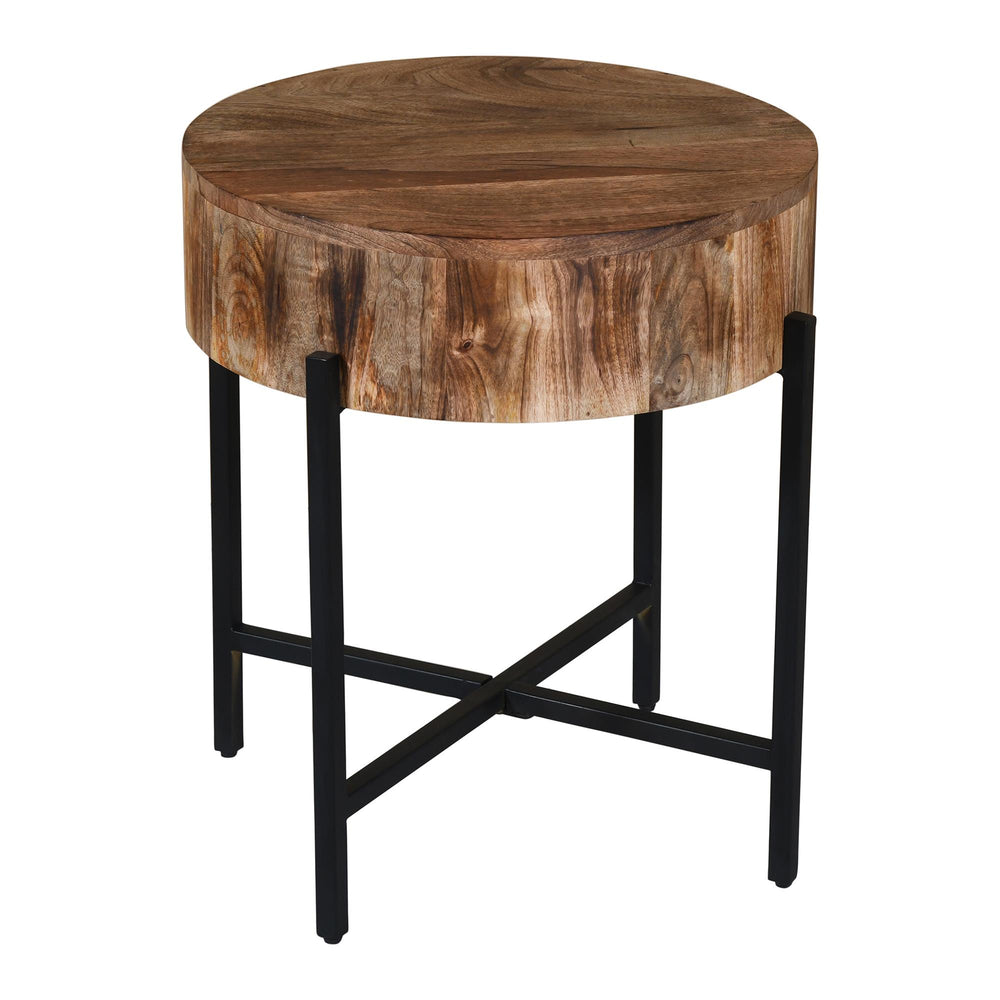  !nspire Blox 501-528NAT Round Accent Table - Natural and Black IMAGE 6