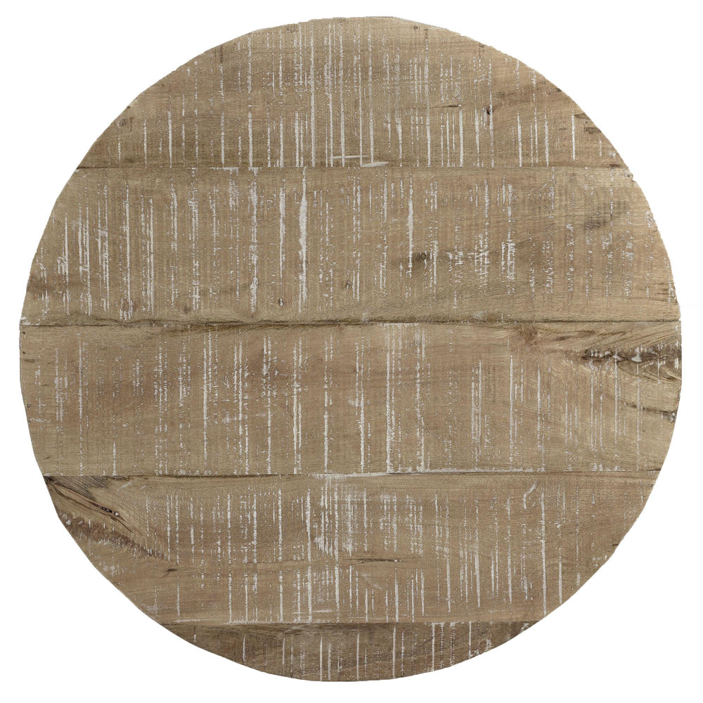  !nspire Avni 501-619NT Round Accent Table - Distressed Natural IMAGE 5