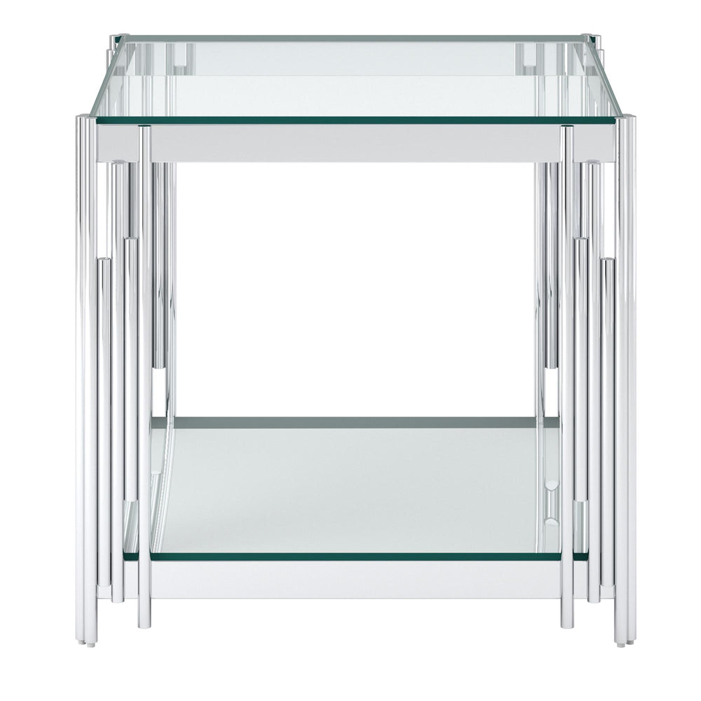  !nspire Estrel 501-630CH_L Large Accent Table - Silver IMAGE 3