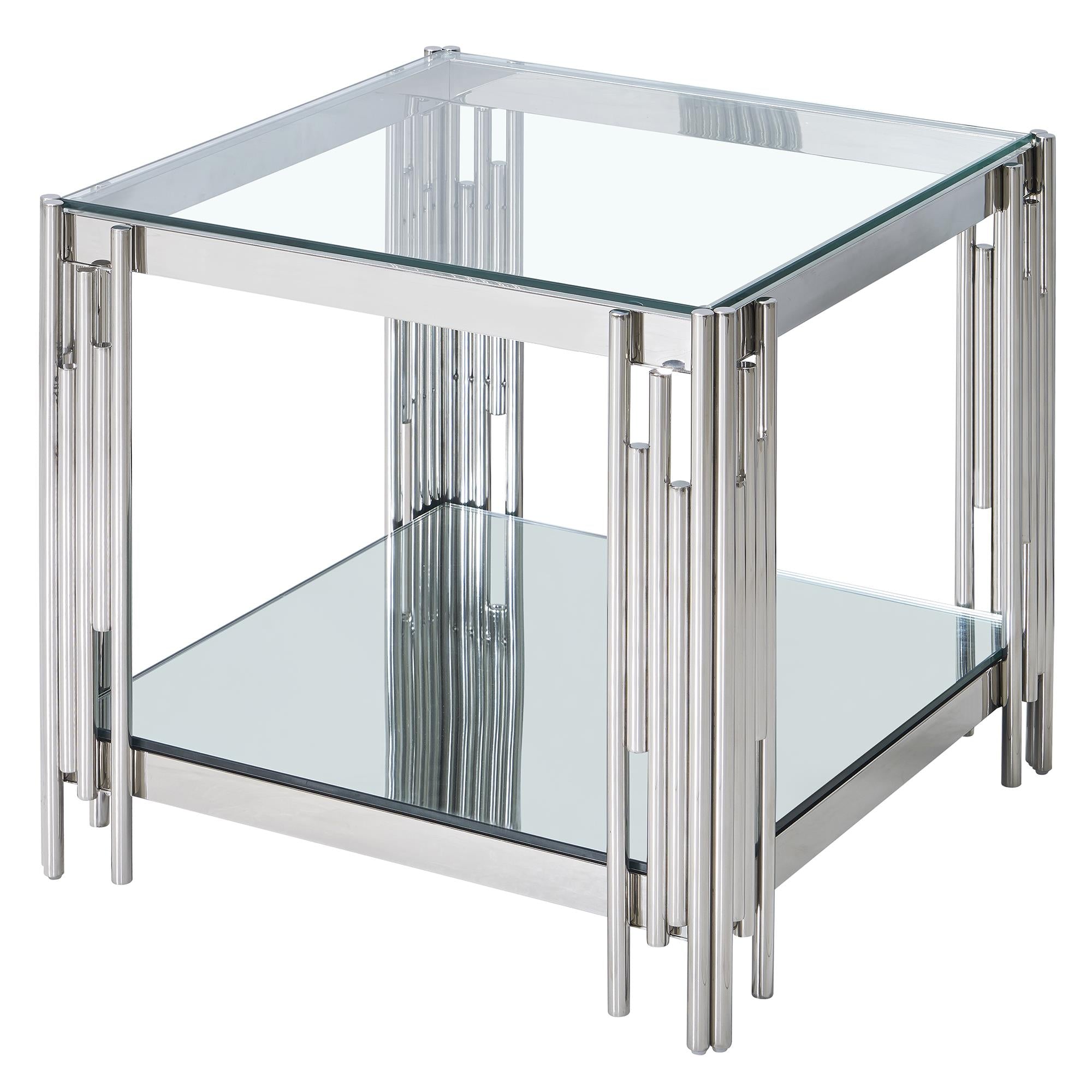  !nspire Estrel 501-630CH_L Large Accent Table - Silver IMAGE 5