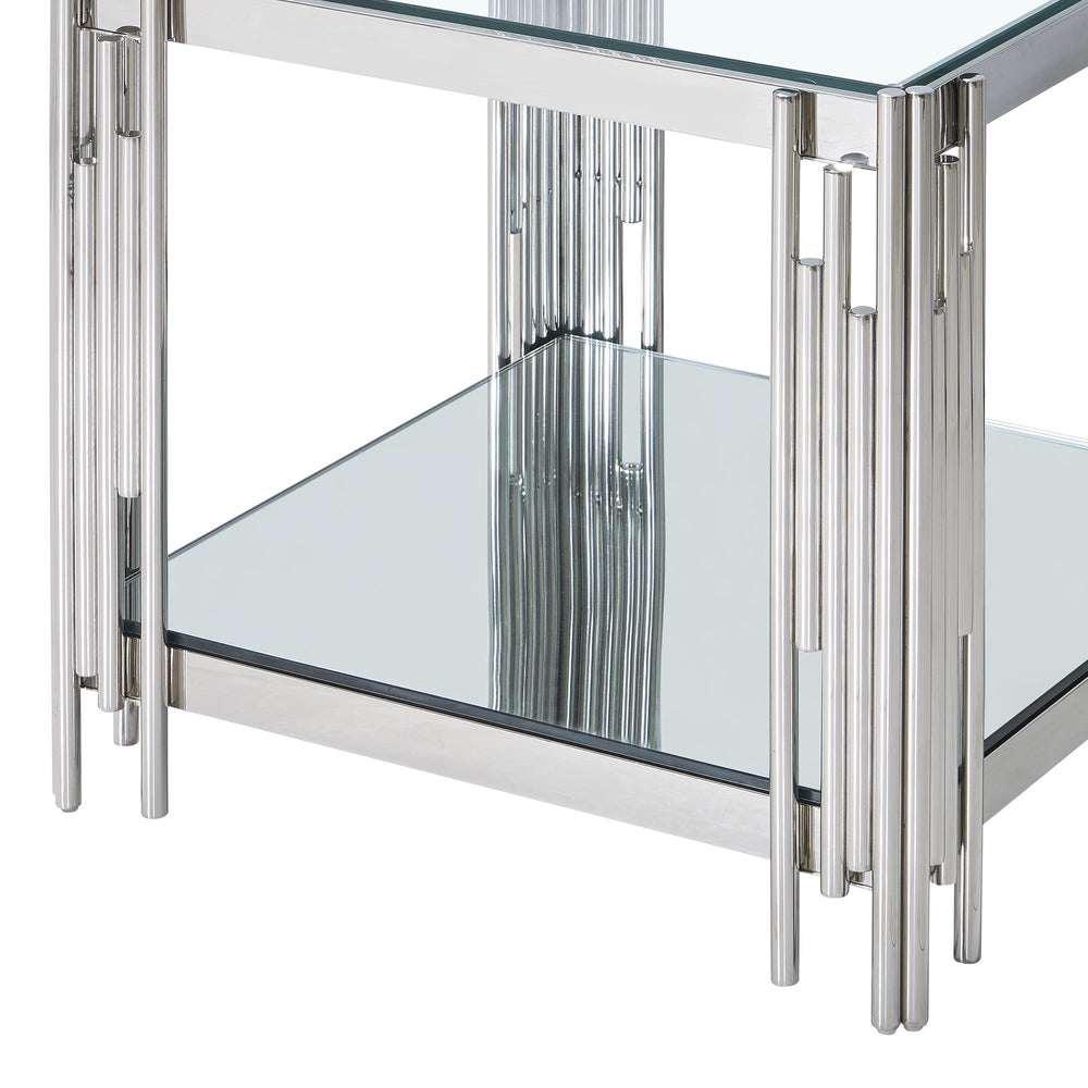 !nspire Estrel 501-630CH_L Large Accent Table - Silver IMAGE 7