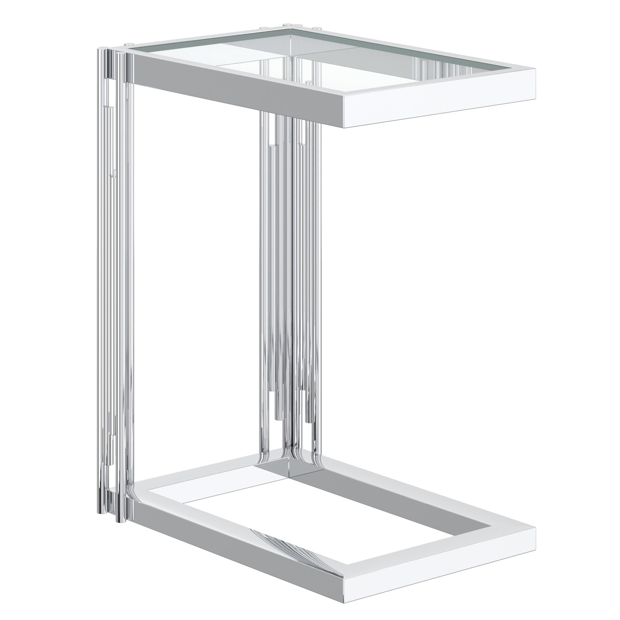  !nspire Estrel 501-630CH_S Small Accent Table - Silver IMAGE 1