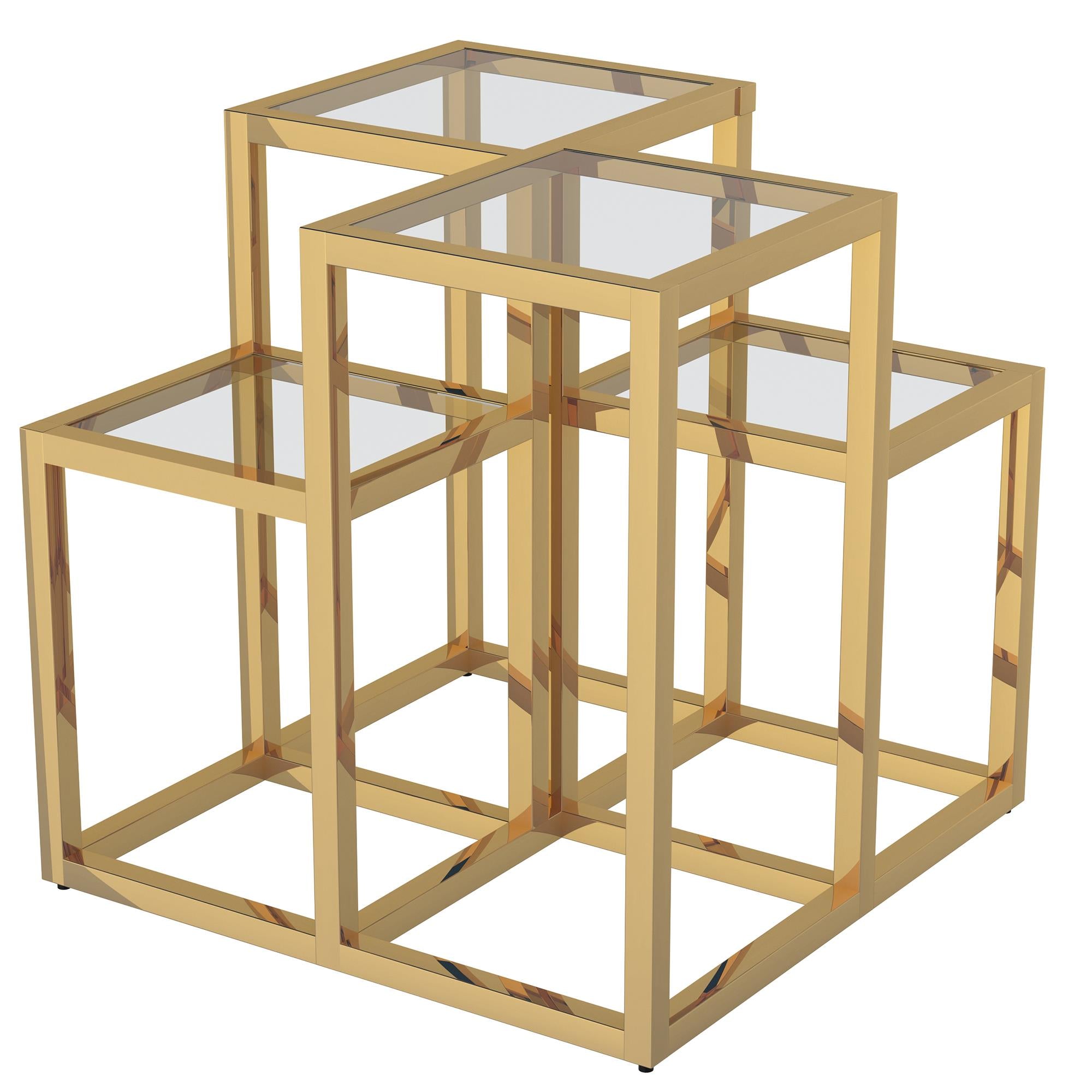  !nspire Casini 501-632GL Accent Table - Gold IMAGE 1
