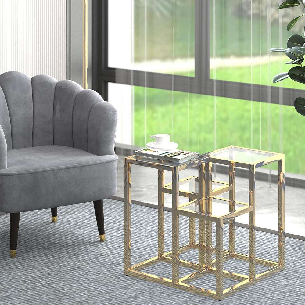  !nspire Casini 501-632GL Accent Table - Gold IMAGE 2
