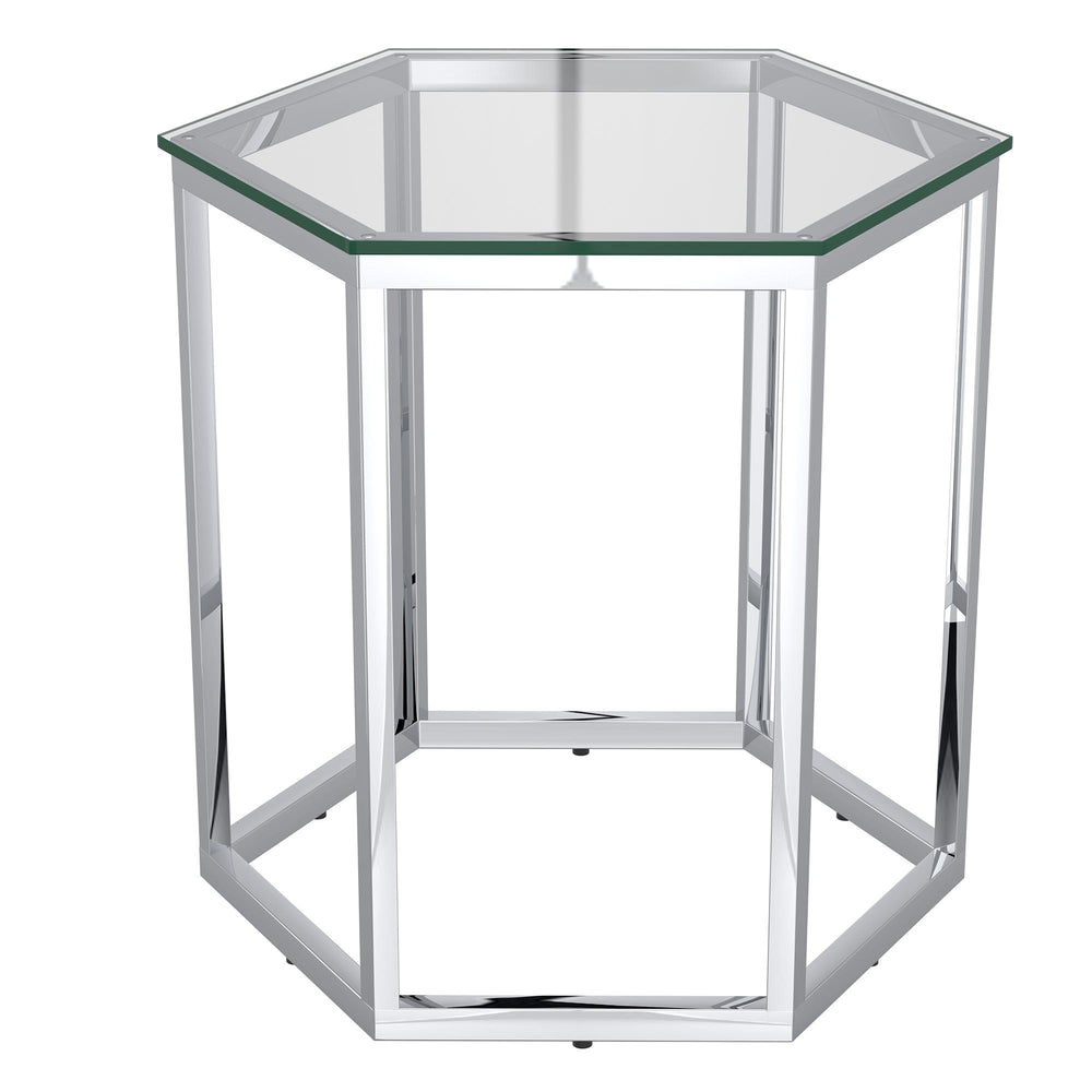  !nspire Fleur 501-635CH Accent Table - Silver IMAGE 3