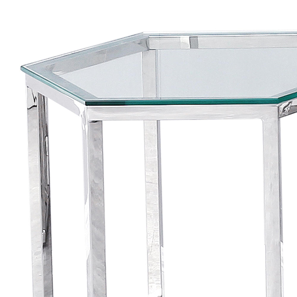  !nspire Fleur 501-635CH Accent Table - Silver IMAGE 5