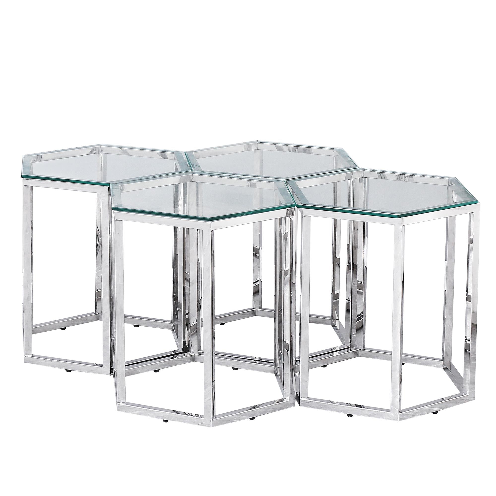  !nspire Fleur 501-635CH Accent Table - Silver IMAGE 6