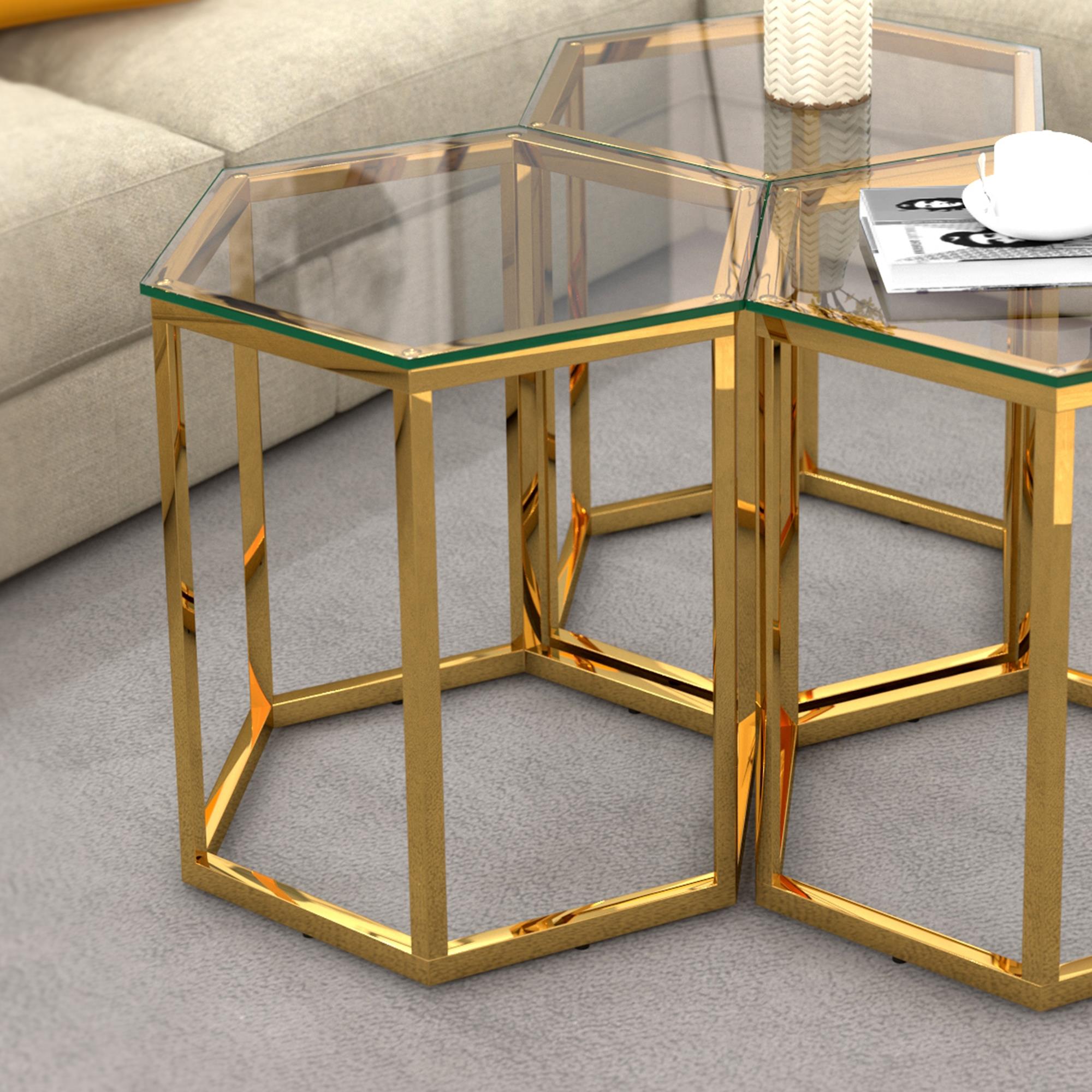  !nspire Fleur 501-635GL Accent Table - Gold IMAGE 2