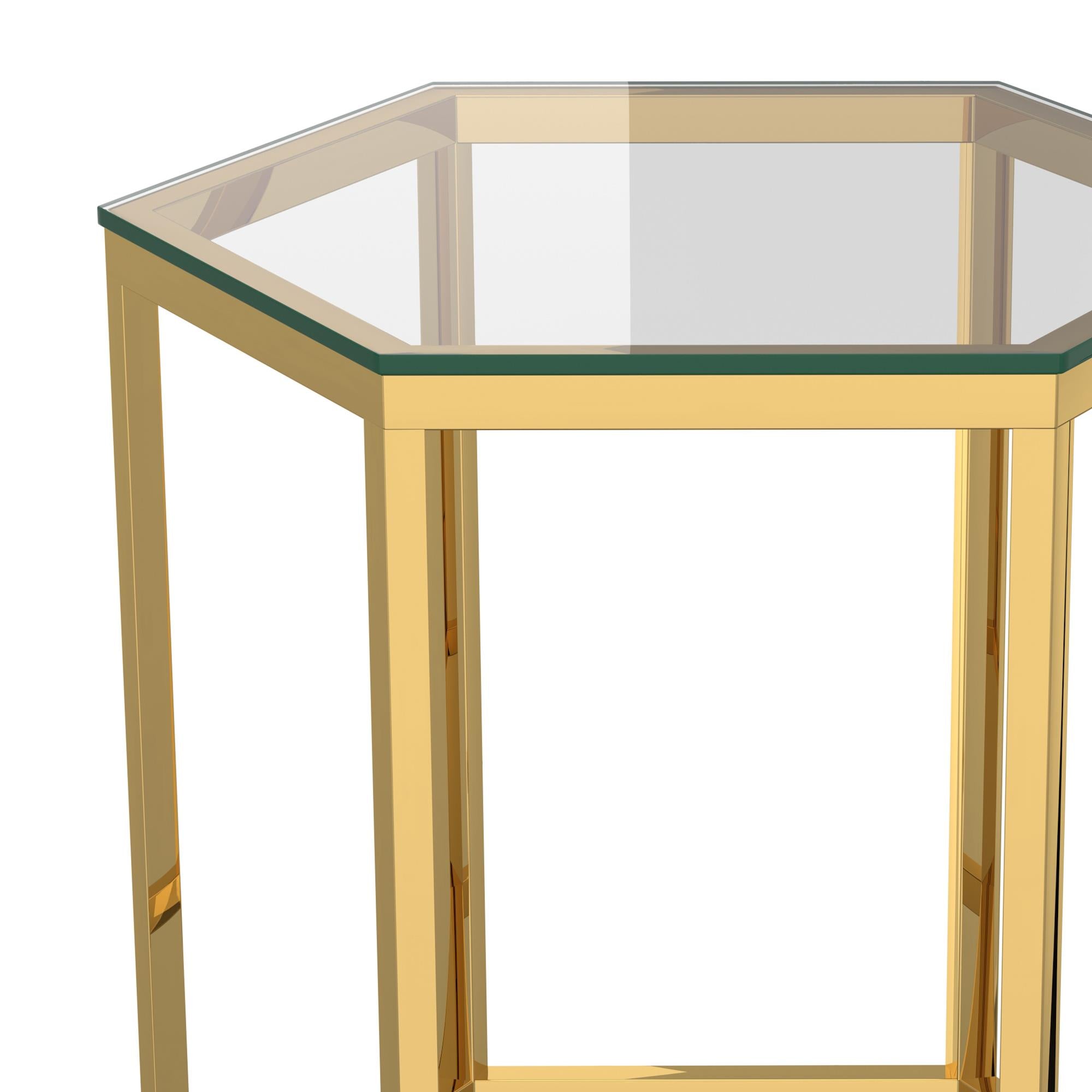  !nspire Fleur 501-635GL Accent Table - Gold IMAGE 3