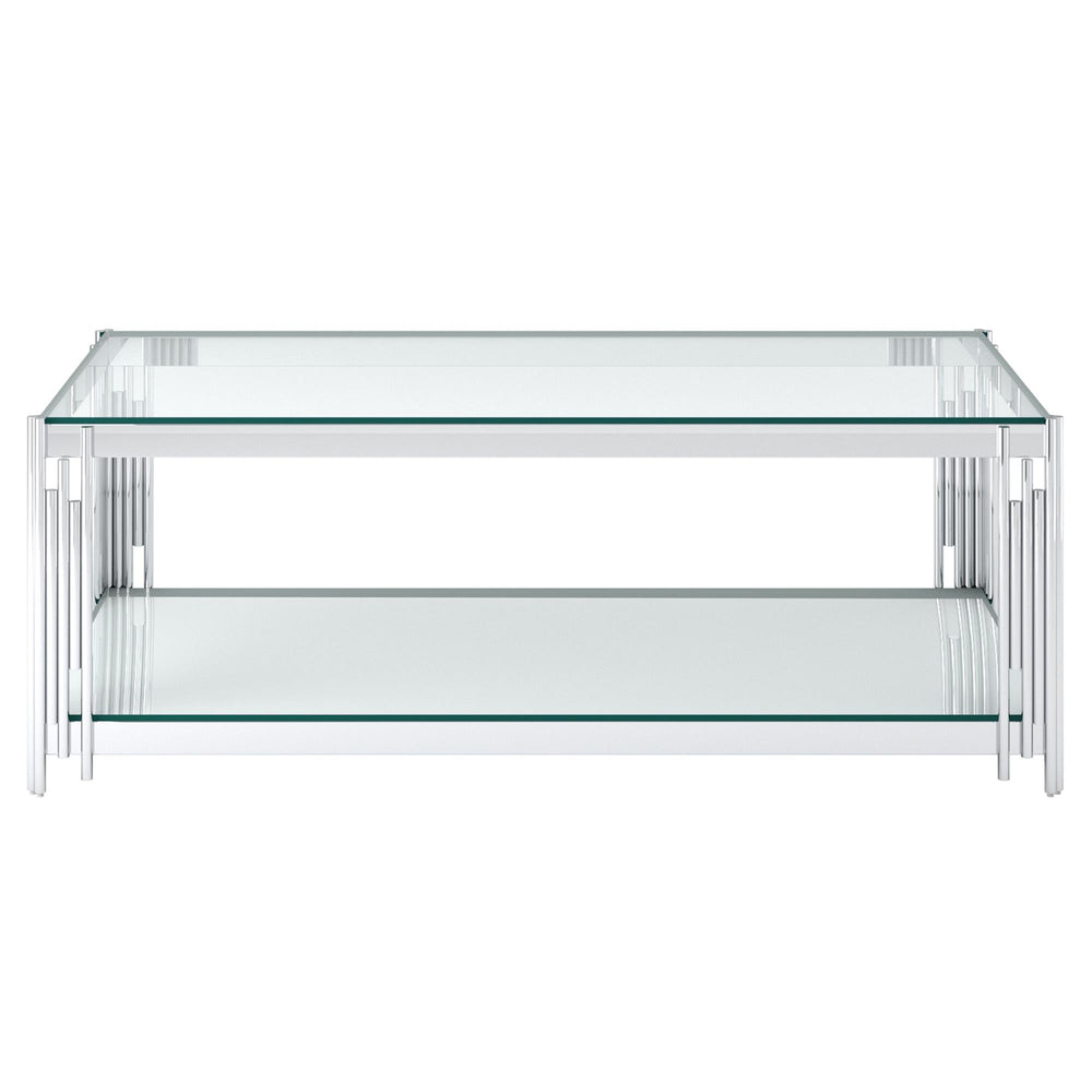  !nspire Estrel 301-630CH Rectangular Coffee Table - Silver IMAGE 3