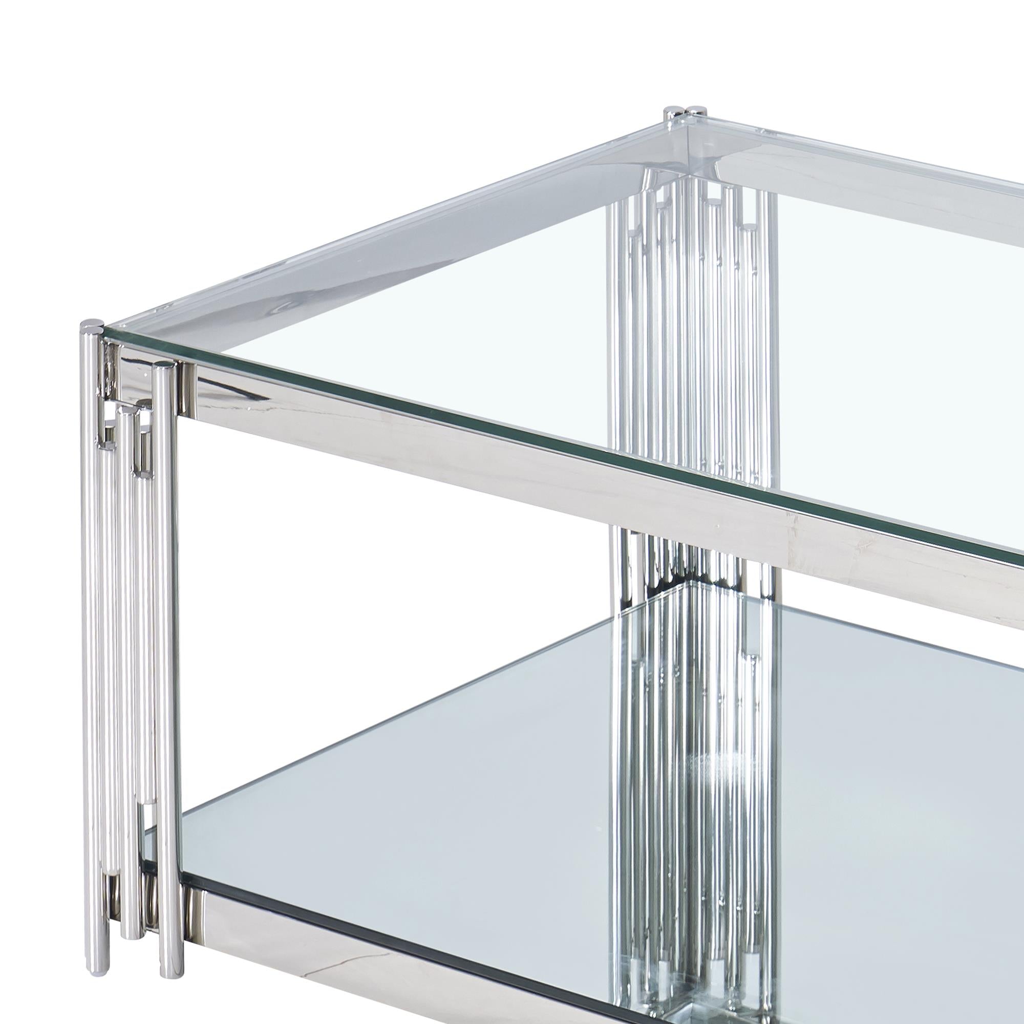  !nspire Estrel 301-630CH Rectangular Coffee Table - Silver IMAGE 6