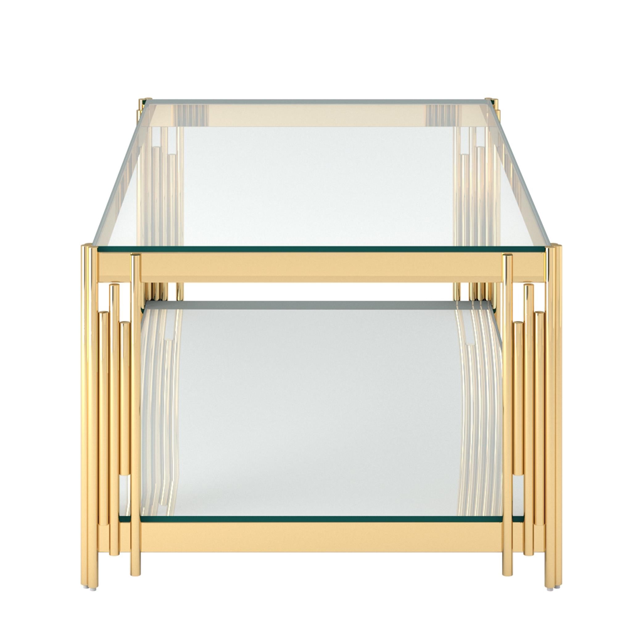  !nspire Estrel 301-630GL Rectangular Coffee Table - Gold IMAGE 4