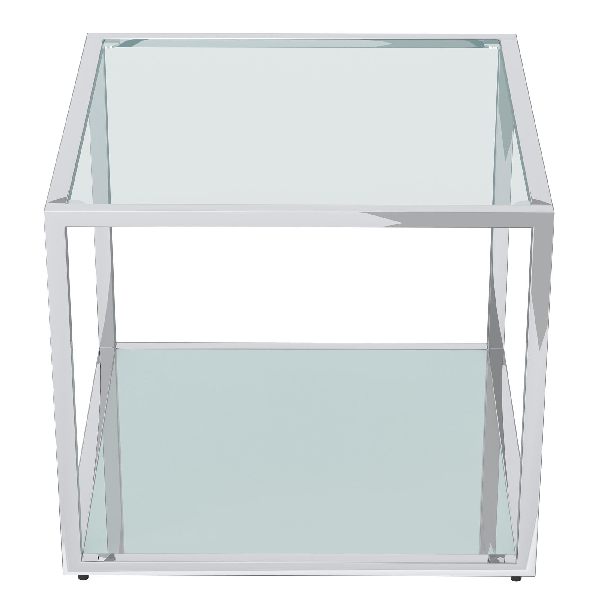  !nspire Casini 301-632CH_L Large Square Coffee Table - Silver IMAGE 3