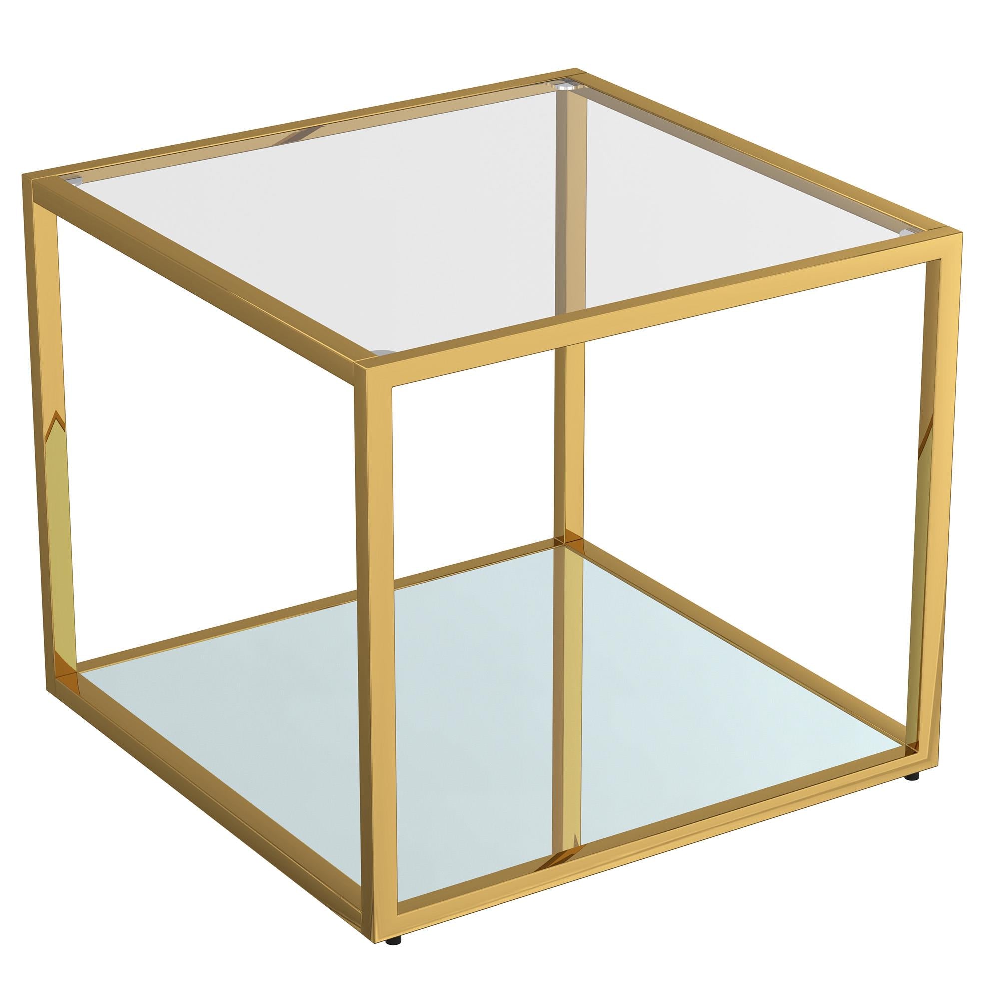  !nspire Casini 301-632GL_L Large Square Coffee Table - Gold IMAGE 2
