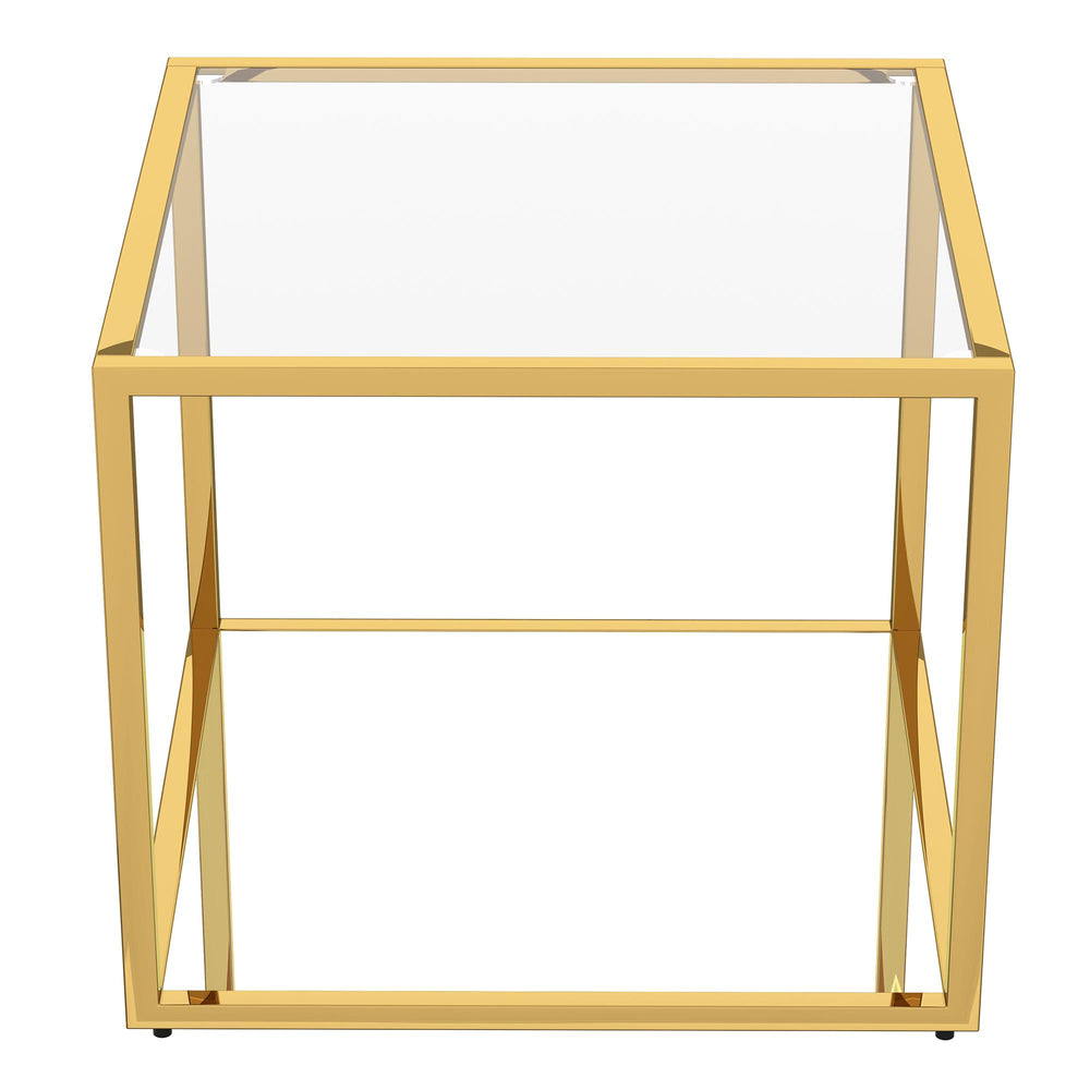  !nspire Casini 301-632GL_L Large Square Coffee Table - Gold IMAGE 3