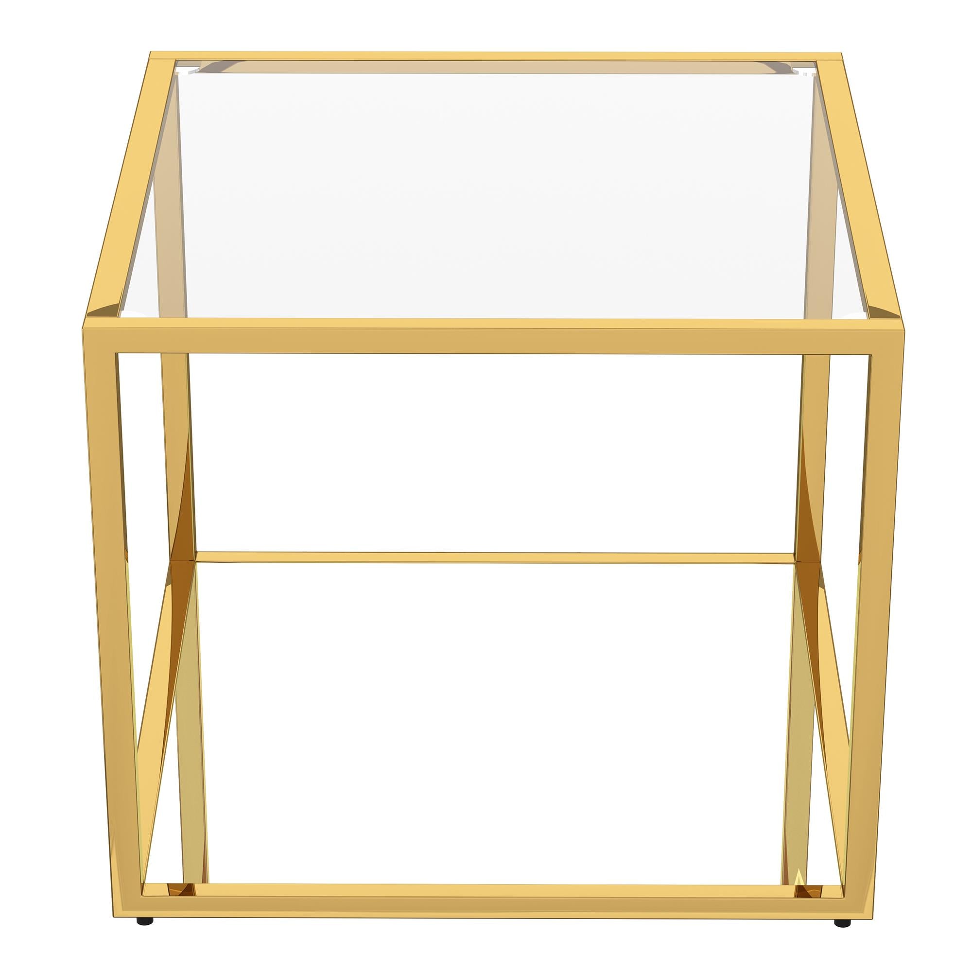  !nspire Casini 301-632GL_L Large Square Coffee Table - Gold IMAGE 3