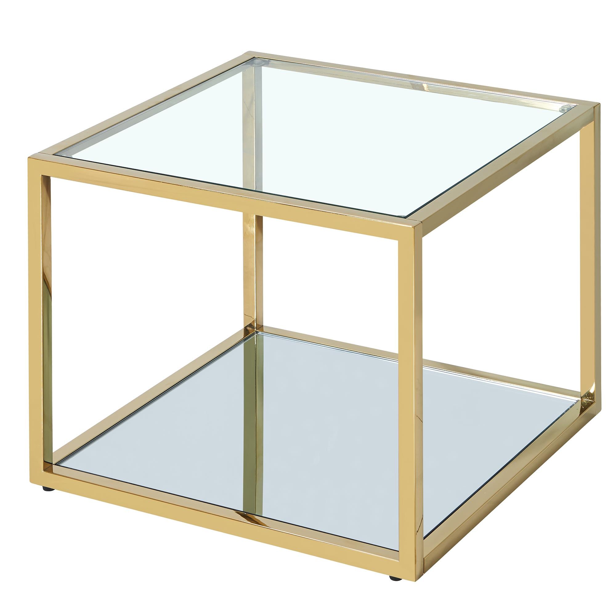  !nspire Casini 301-632GL_L Large Square Coffee Table - Gold IMAGE 5