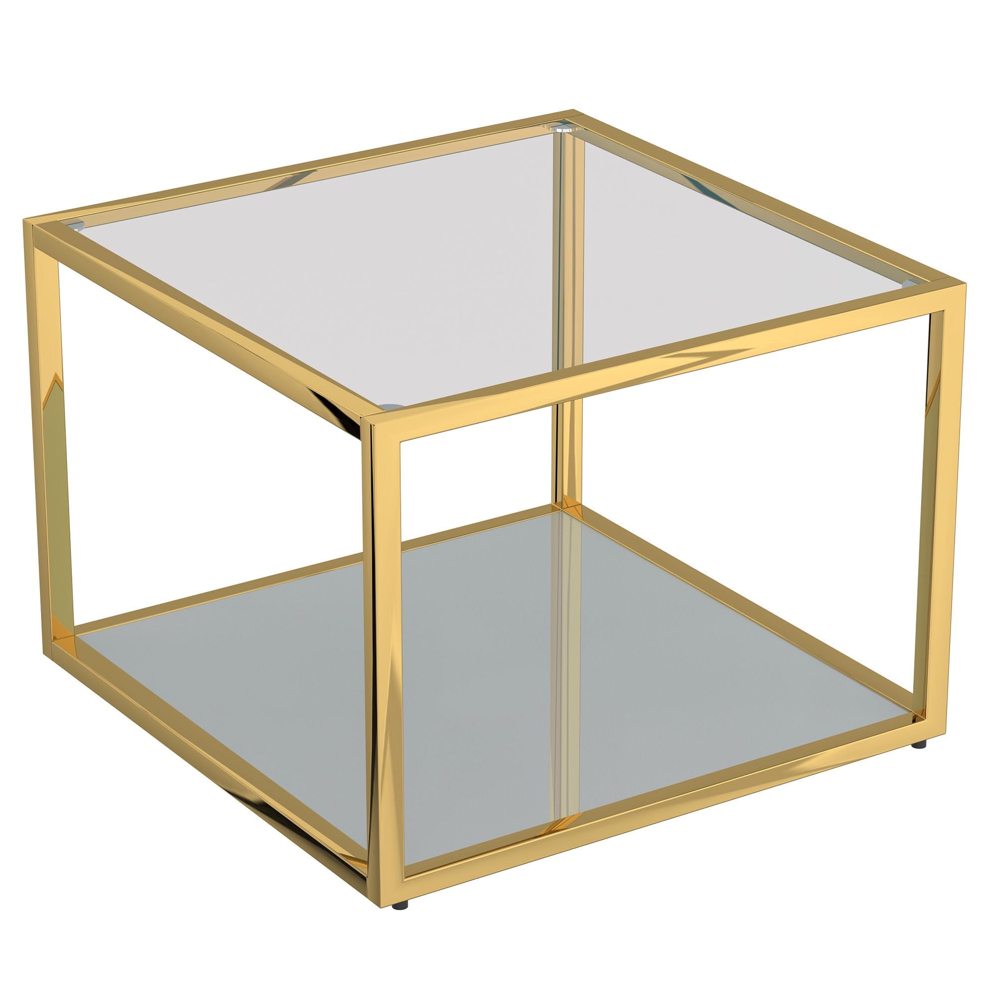  !nspire Casini 301-632GL_S Small Square Coffee Table - Gold IMAGE 2