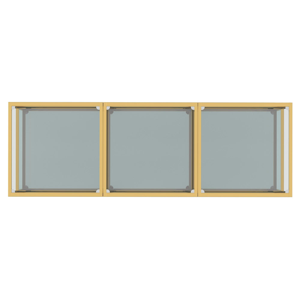 !nspire Casini 303-632GL-3 3 pc Multi-Tier Coffee Table Set - Gold IMAGE 6