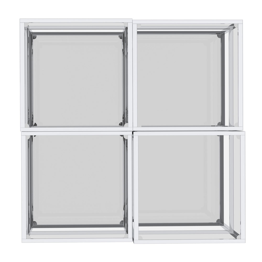  !nspire Casini 303-632CH-4 4 pc Multi-Tier Coffee Table Set - Silver IMAGE 6