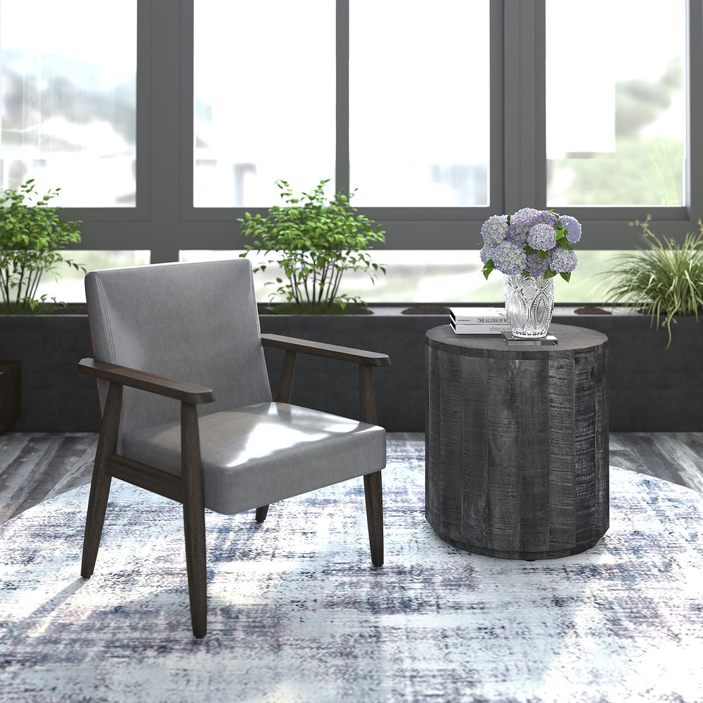 Worldwide Home Furnishings Wilder 403-589GY Accent Chair - Grey and Weathered Brown IMAGE 2