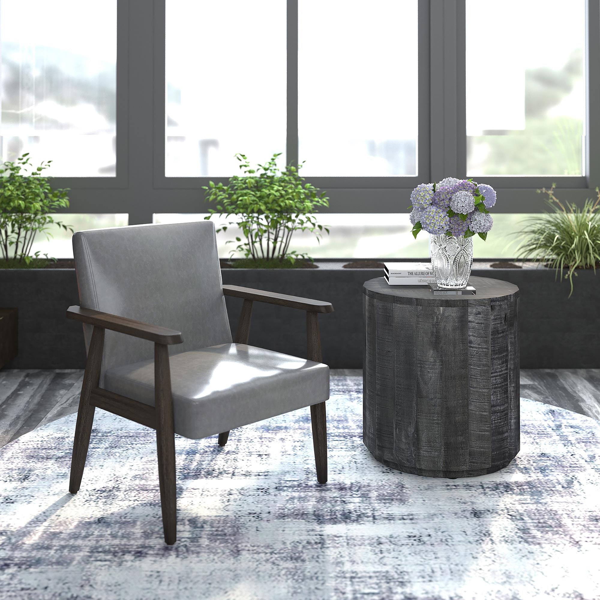  Worldwide Home Furnishings Wilder 403-589GY Accent Chair - Grey and Weathered Brown IMAGE 2