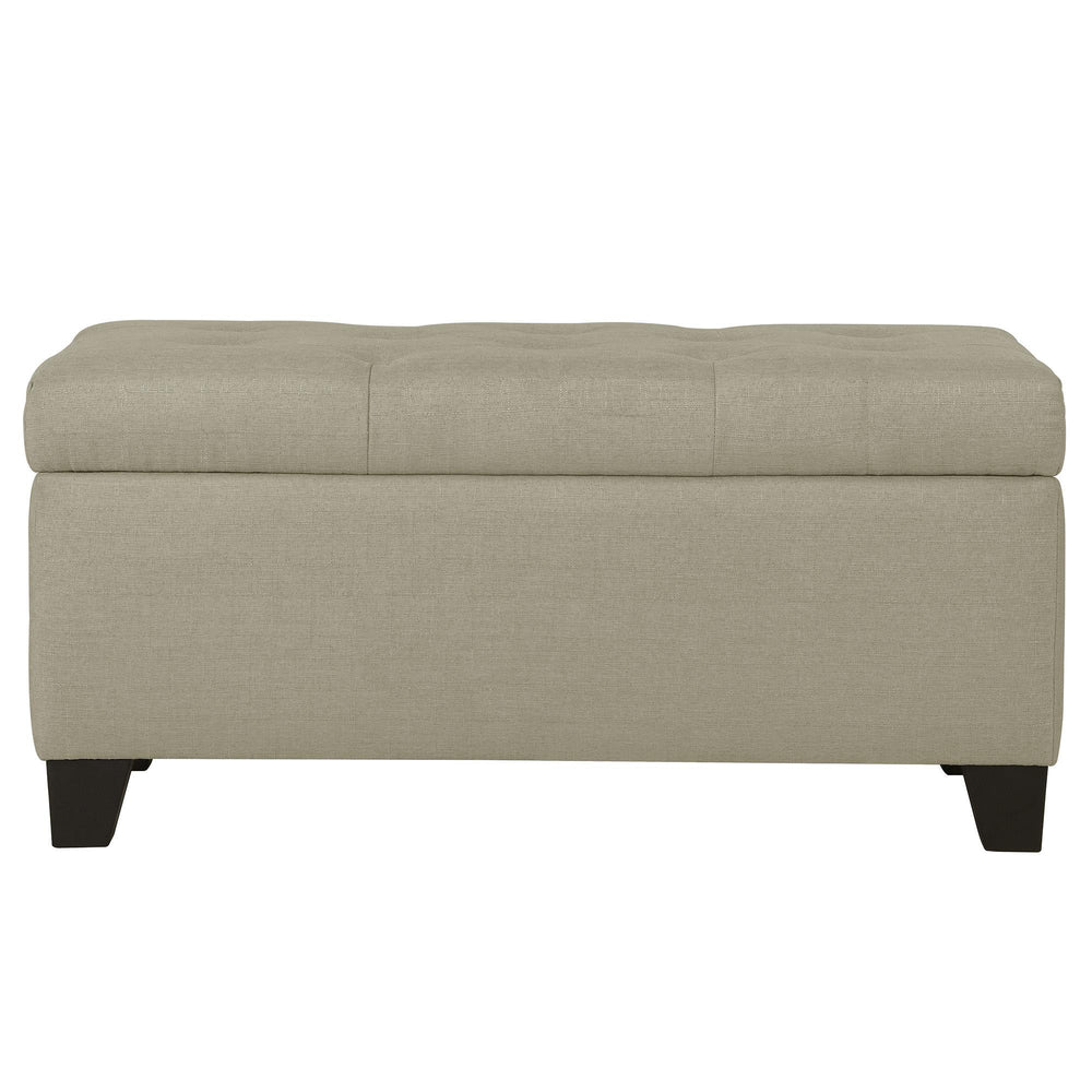  Worldwide Home Furnishings Harper 402-503BG Rectangular Storage Ottoman Bench - Beige IMAGE 1