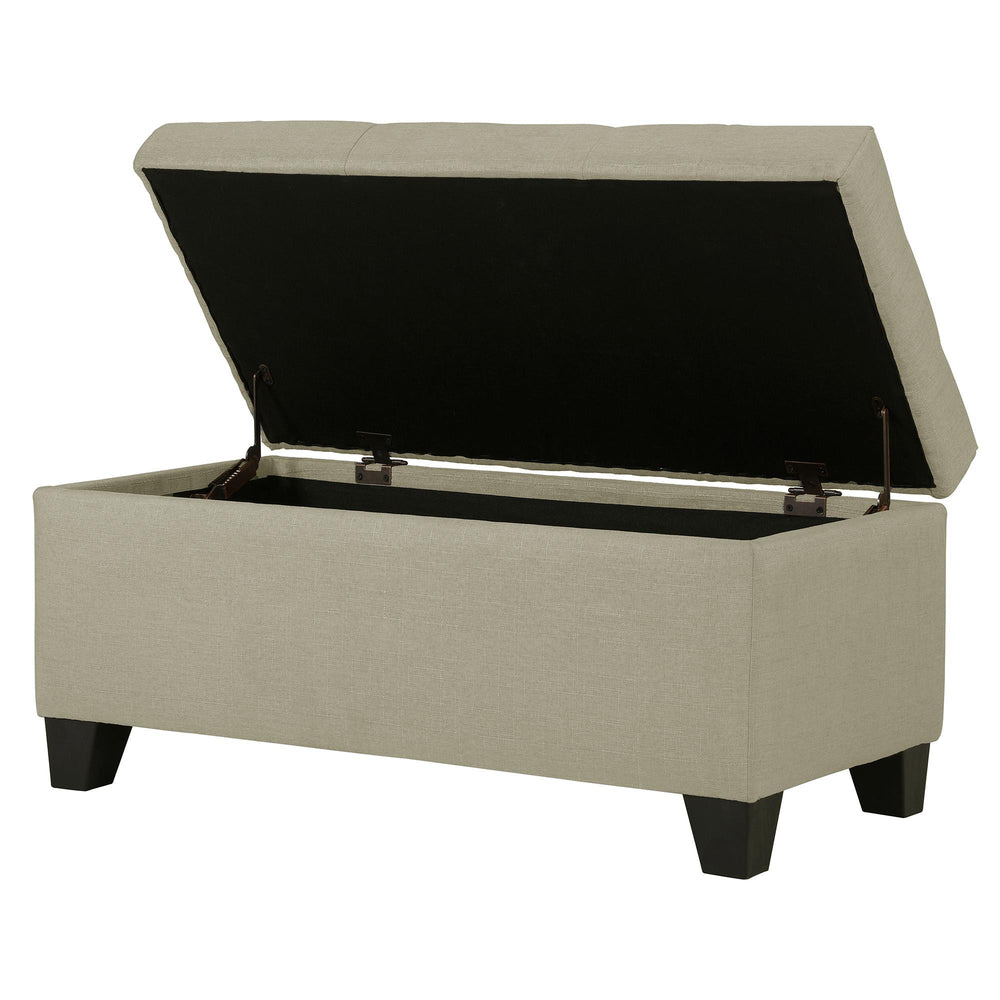  Worldwide Home Furnishings Harper 402-503BG Rectangular Storage Ottoman Bench - Beige IMAGE 3
