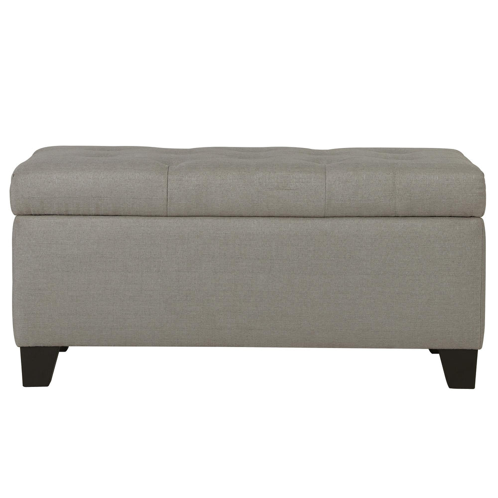  Worldwide Home Furnishings Harper 402-503LG Rectangular Storage Ottoman Bench - Light Grey IMAGE 1