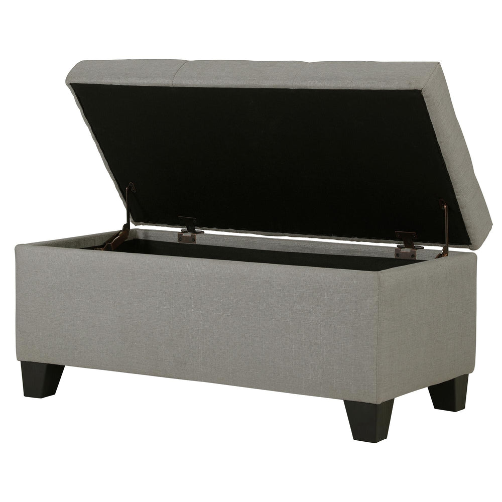  Worldwide Home Furnishings Harper 402-503LG Rectangular Storage Ottoman Bench - Light Grey IMAGE 3