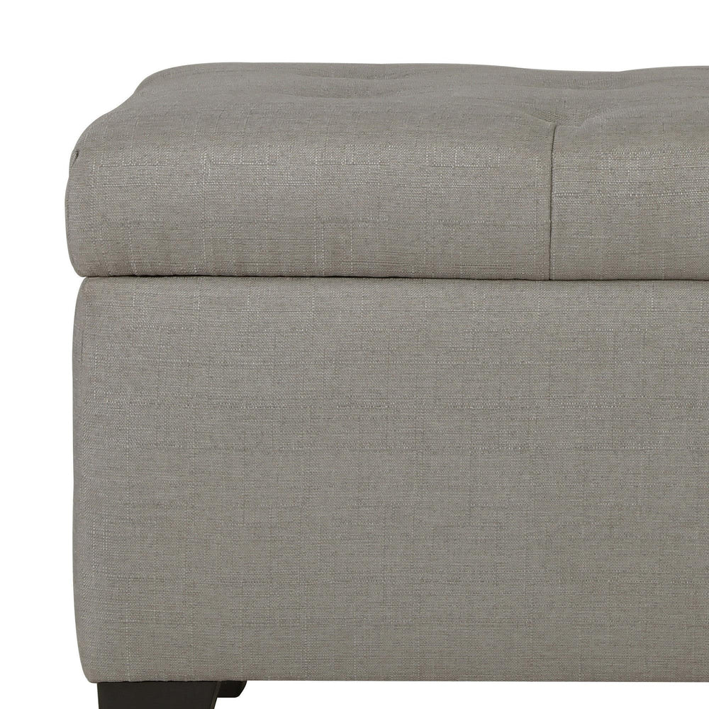  Worldwide Home Furnishings Harper 402-503LG Rectangular Storage Ottoman Bench - Light Grey IMAGE 7