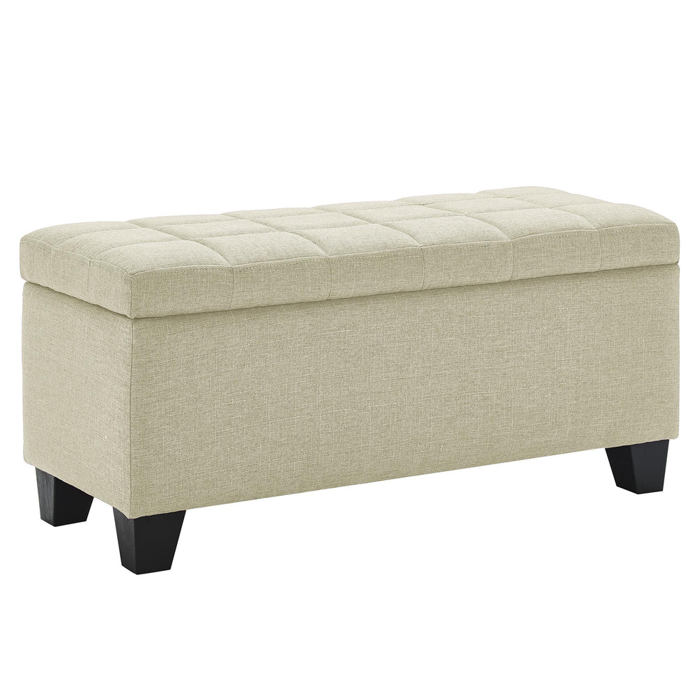  Worldwide Home Furnishings Lila 402-777BG Rectangular Storage Ottoman Bench - Beige IMAGE 1
