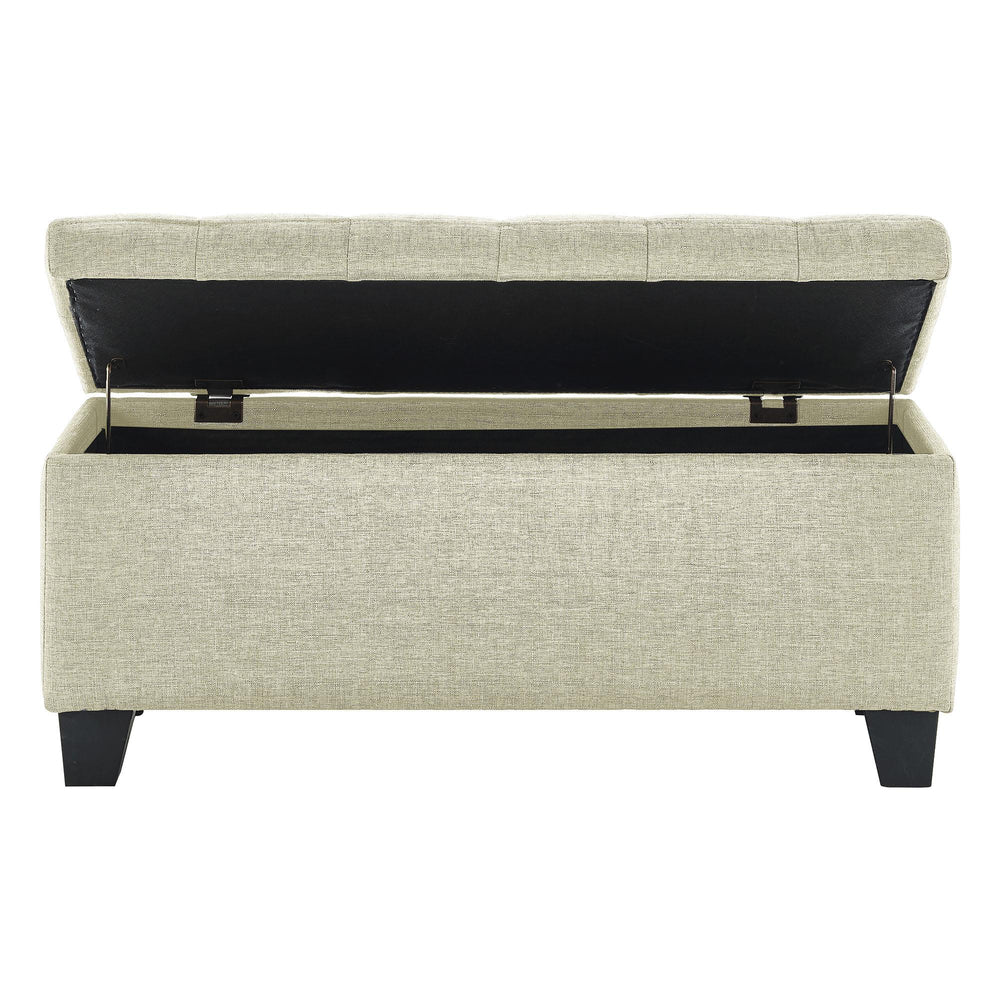  Worldwide Home Furnishings Lila 402-777BG Rectangular Storage Ottoman Bench - Beige IMAGE 5