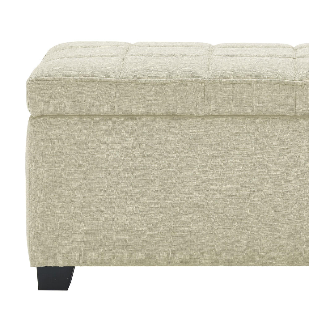  Worldwide Home Furnishings Lila 402-777BG Rectangular Storage Ottoman Bench - Beige IMAGE 7