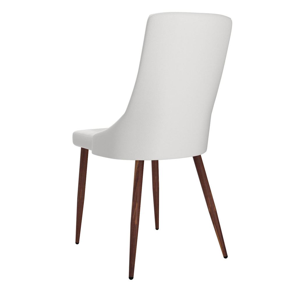  Worldwide Home Furnishings Cora 202-182PUWT Faux Leather Dining Chair - White and Walnut IMAGE 3