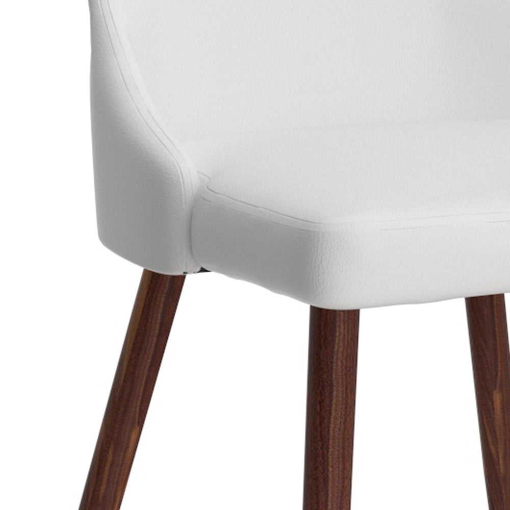  Worldwide Home Furnishings Cora 202-182PUWT Faux Leather Dining Chair - White and Walnut IMAGE 6