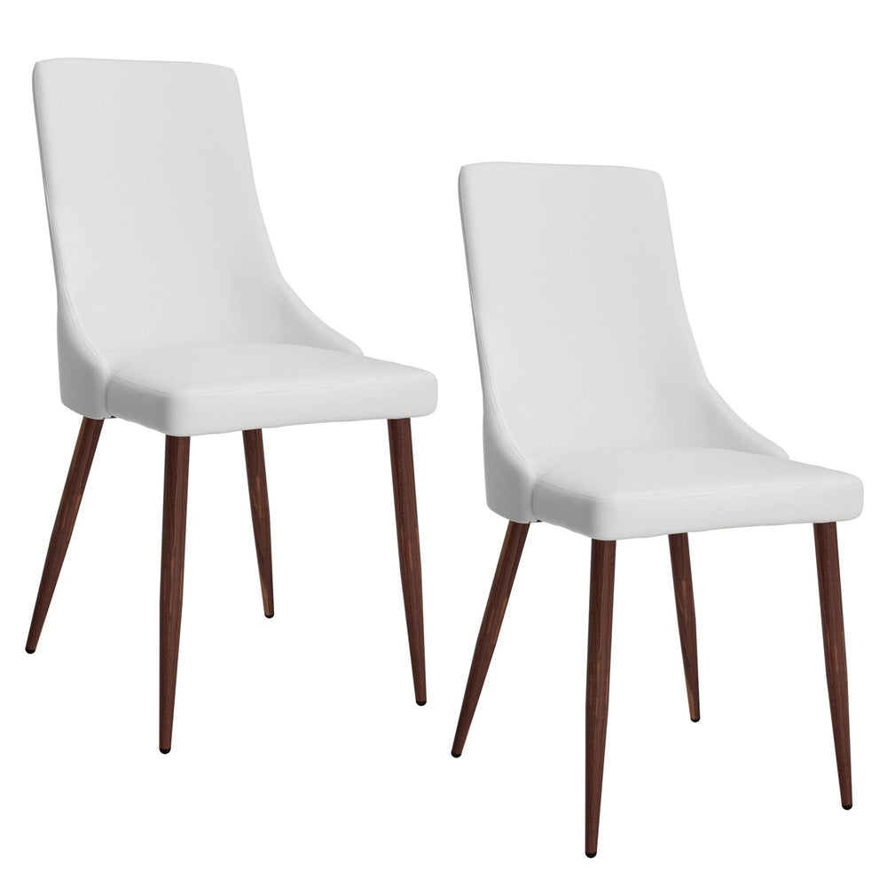  Worldwide Home Furnishings Cora 202-182PUWT Faux Leather Dining Chair - White and Walnut IMAGE 7